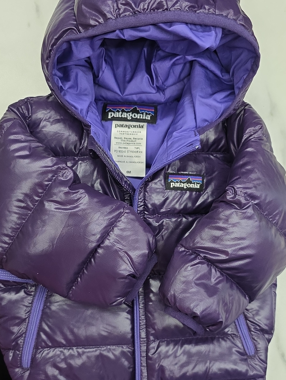 Patagonia Kids Puffer Jacket in Purple 6M